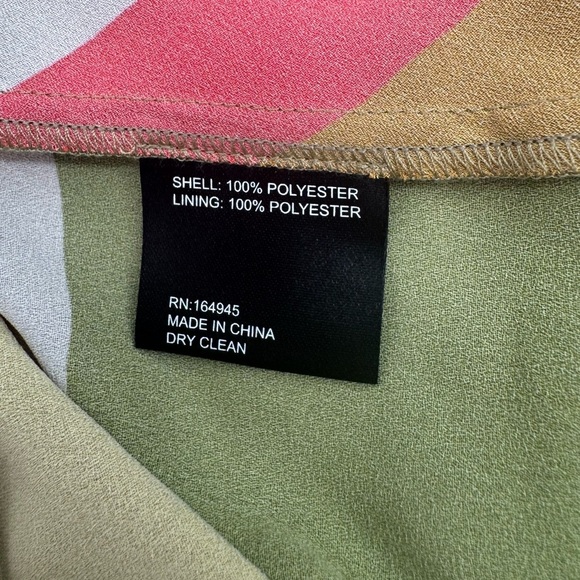 Toccin NYC Sarong Dress Multicolor Striped Pleated Front Sheath Dress Size 4 - Picture 9 of 11